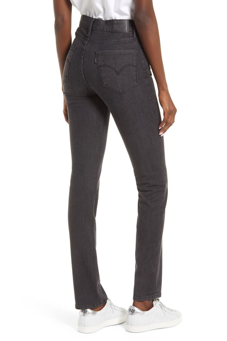 Levi's® 724™ High Waist Straight Leg Jeans, Alternate, color, BLACK CLOUD