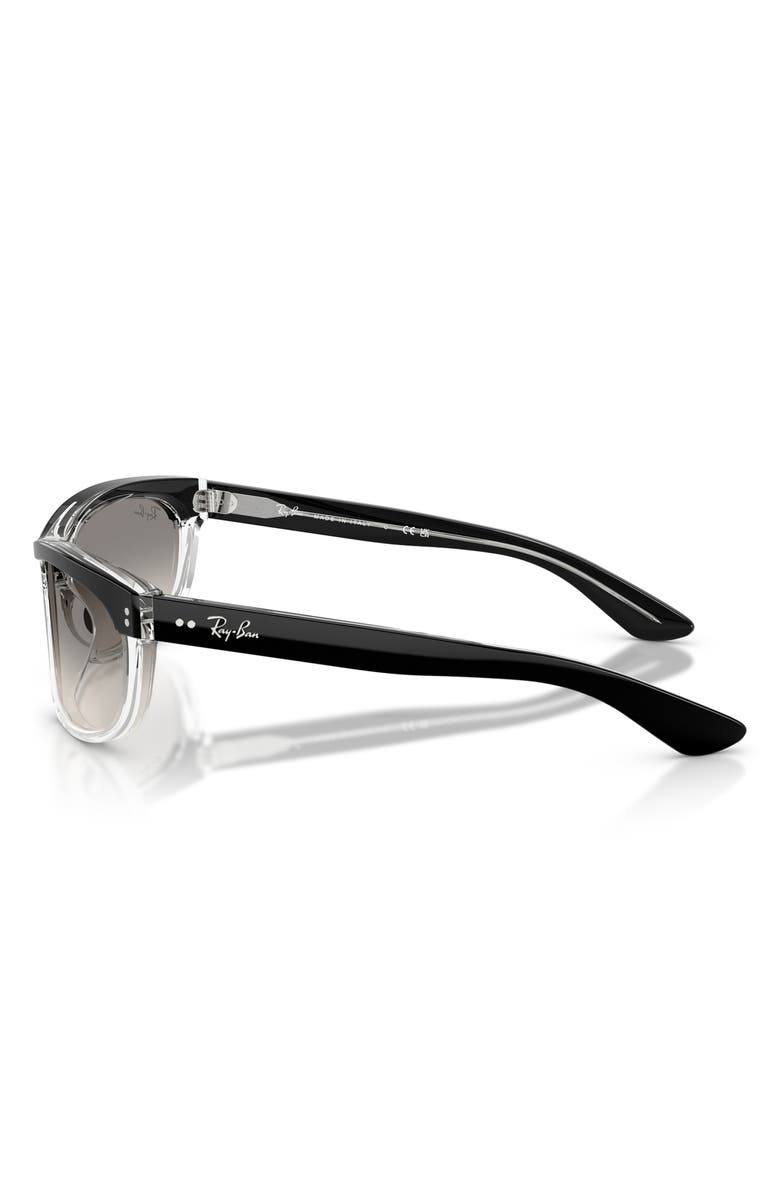 Ray-Ban 62mm Balorama Gradient Rectangle Sunglasses, Alternate, color, Black On Transparent