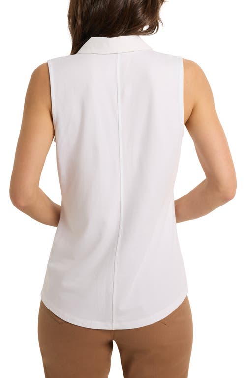 Nic + Zoe Nic+zoe Easy Collar Mixed Media Tank In Paper White