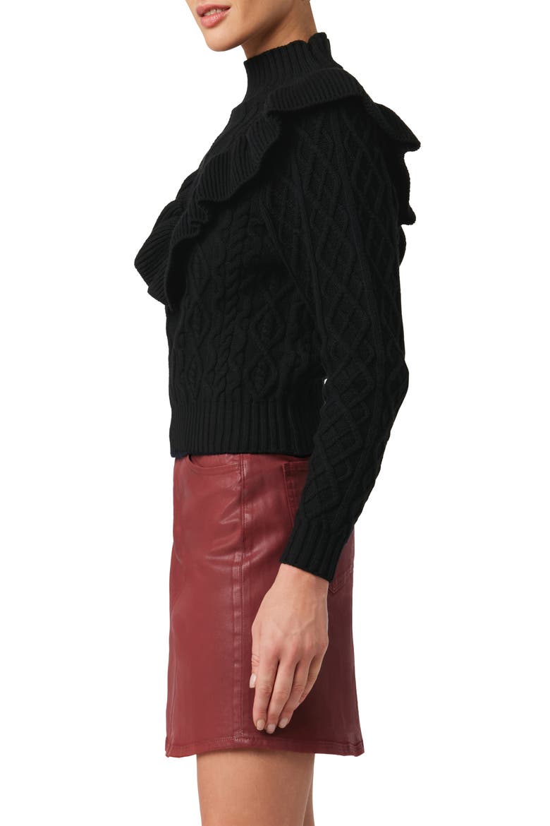 The Harley Ruffle Turtleneck Sweater, Alternate, color, METEORITE
