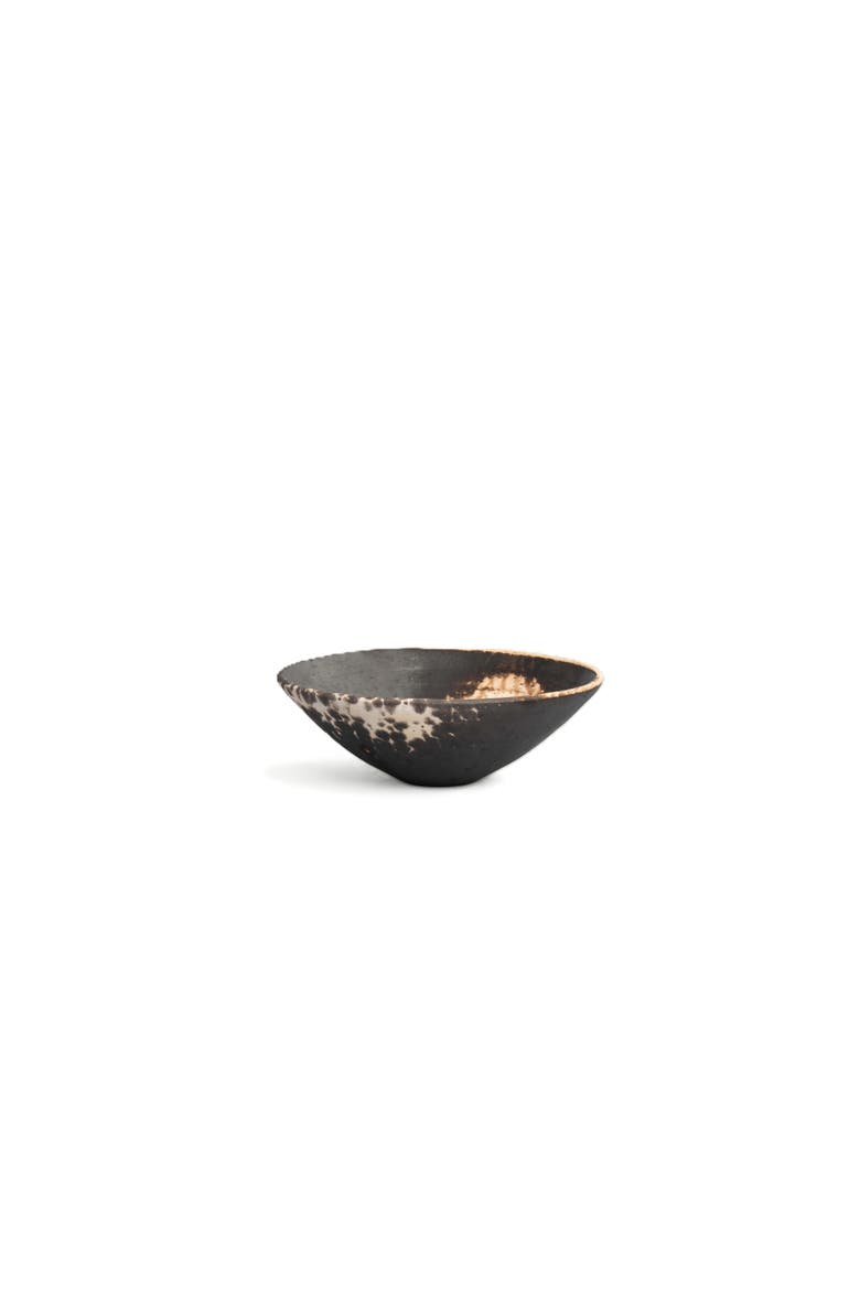 Raku handmade Serving Bowl, Main, color, Black