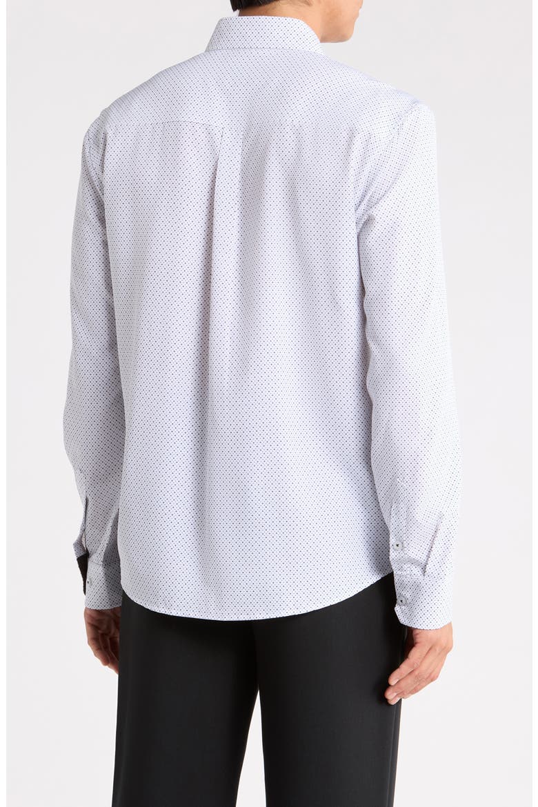 Printed Stretch Long Sleeve Shirt, Alternate, color, WHITE