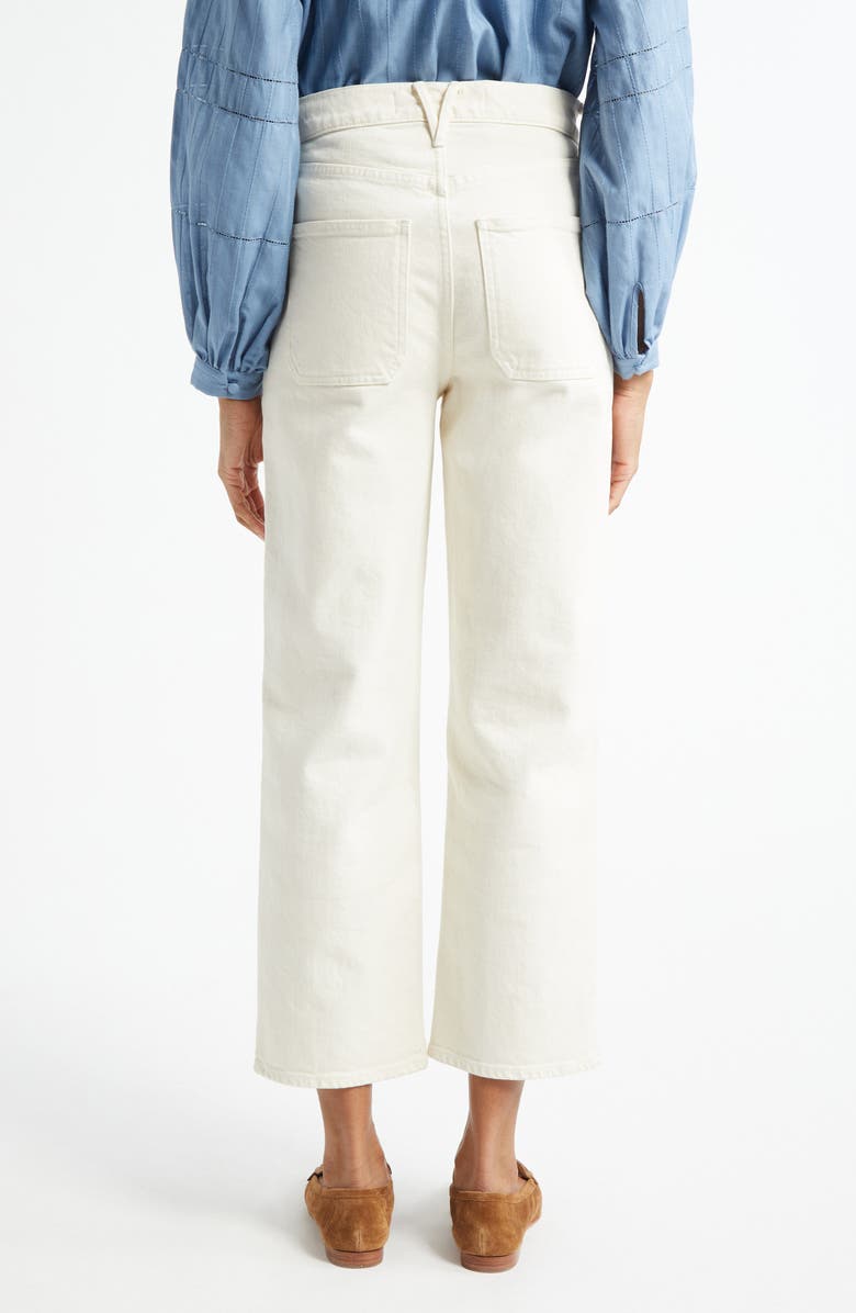 Veronica Beard Crosbie High Waist Crop Wide Leg Jeans, Alternate, color, Ecru