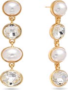 EYE CANDY LOS ANGELES Soleil Clair Imitation Pearl & Crystal Drop Earrings