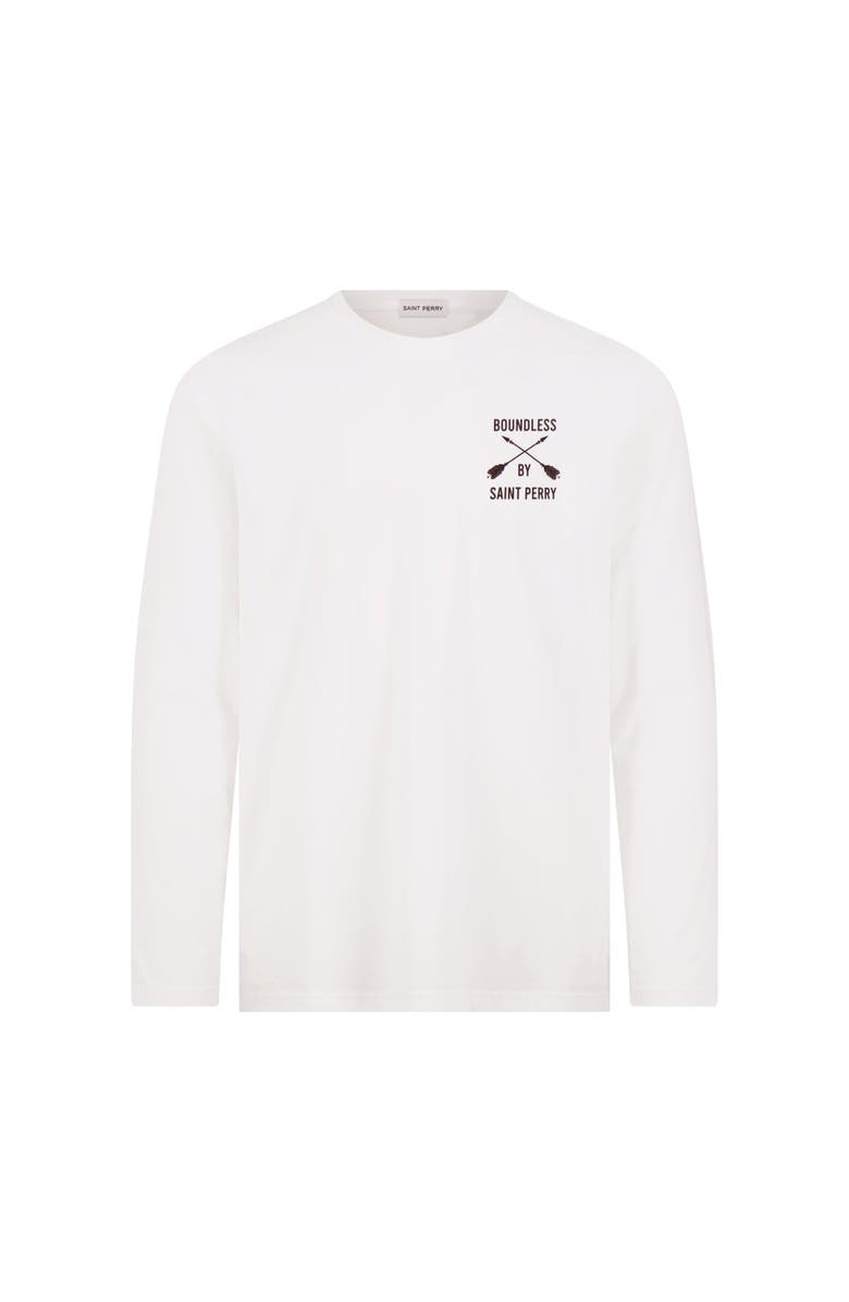 SAINT PERRY Long Sleeve Crewneck T-Shirt, Main, color, White