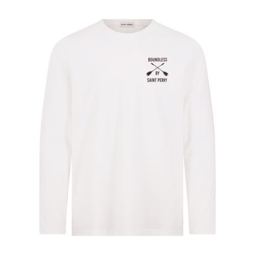 Saint Perry Long Sleeve Crewneck T-shirt In White