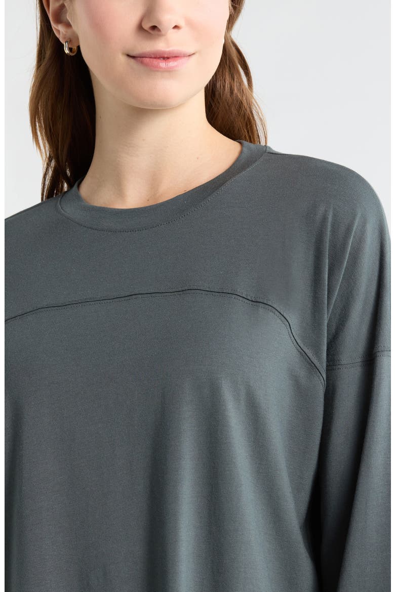 Sueded High-Low Long Sleeve T-Shirt, Alternate, color, GREEN URBAN