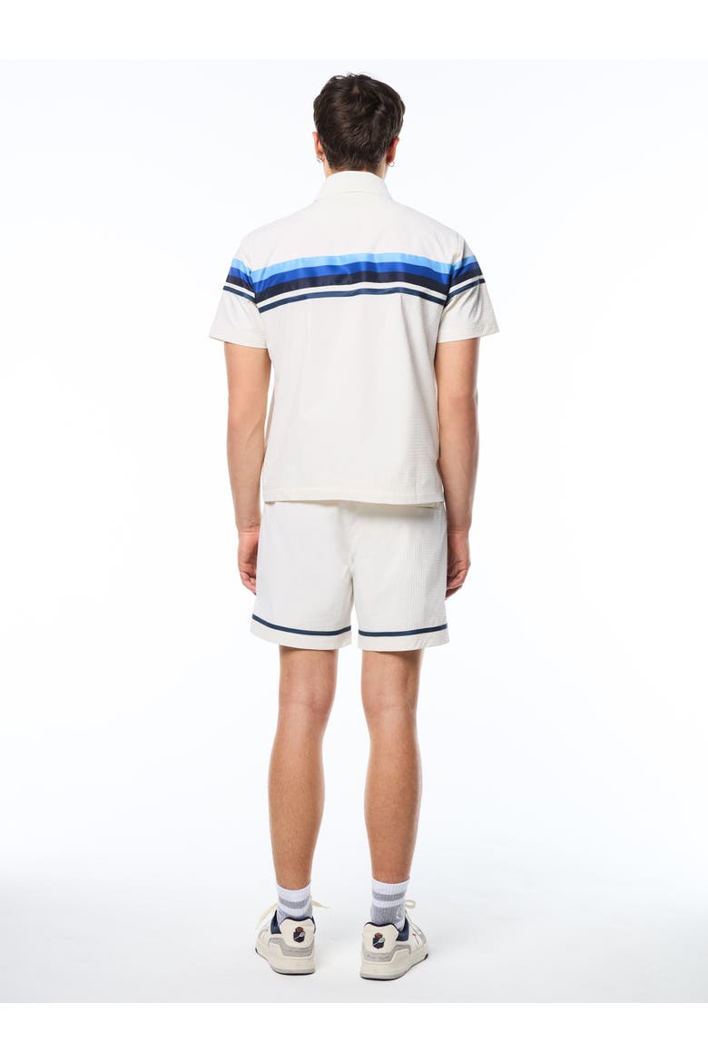 Striscia Short Sleeve Track Jacket, Alternate, color, GARDENIA