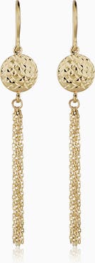 Oradina 14K Yellow Gold Naples Drop Earrings