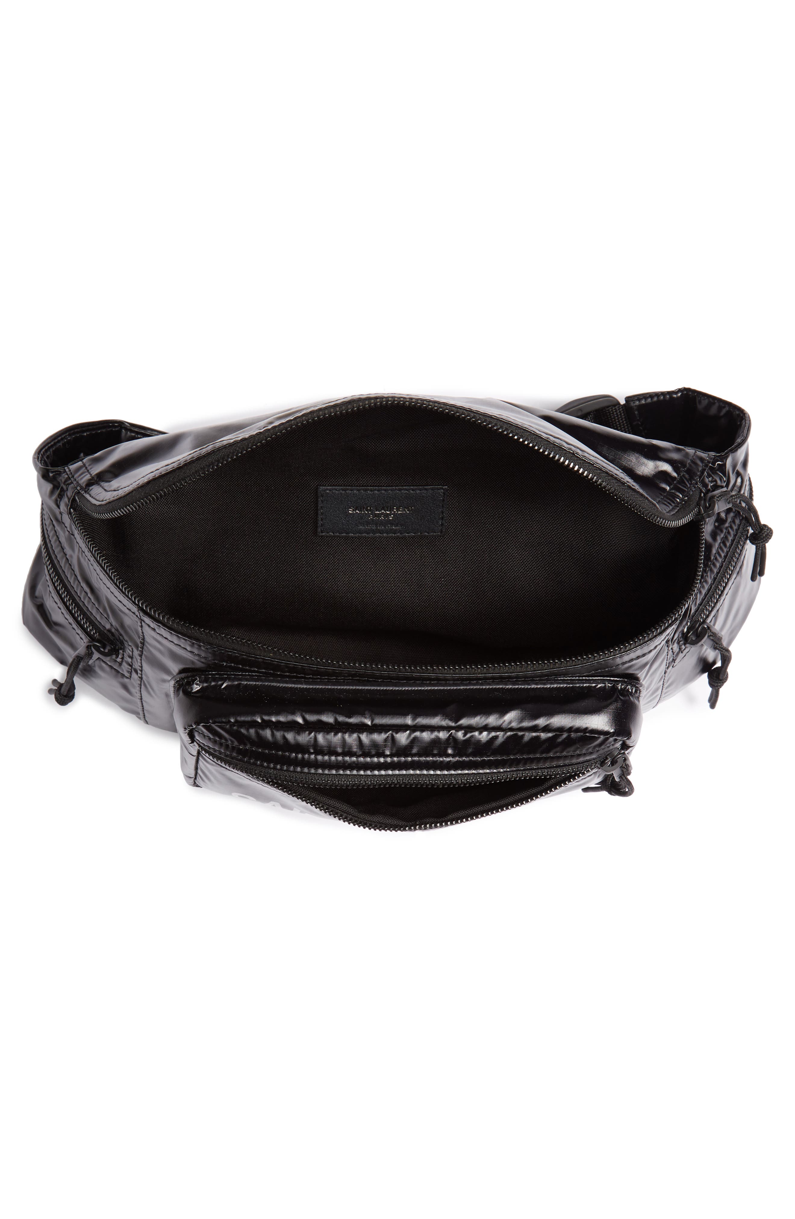 Saint Laurent Logo Nylon Belt Bag, Alternate, color, 