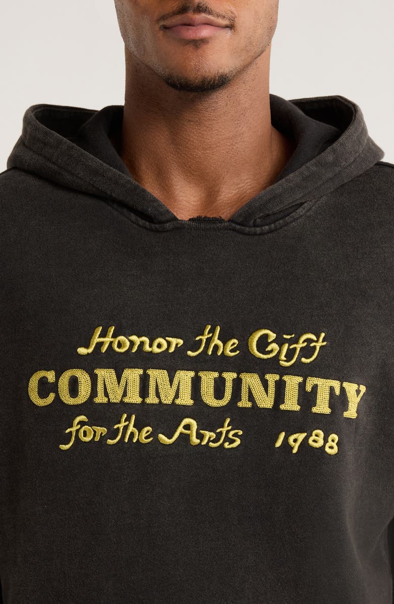HONOR THE GIFT Vintage Embellished Hoodie, Alternate, color, Black