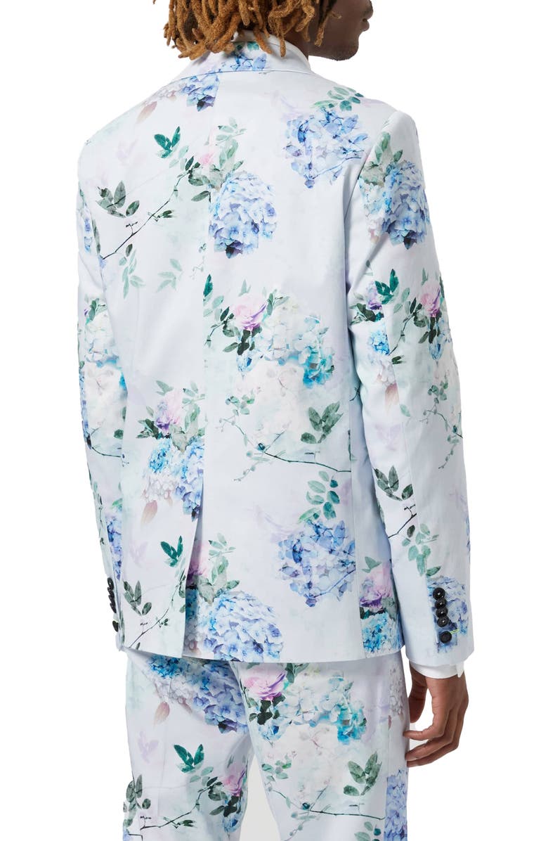 Twisted Tailor Pickhurst Slim Fit Blue Floral Suit Jacket, Alternate, color, 