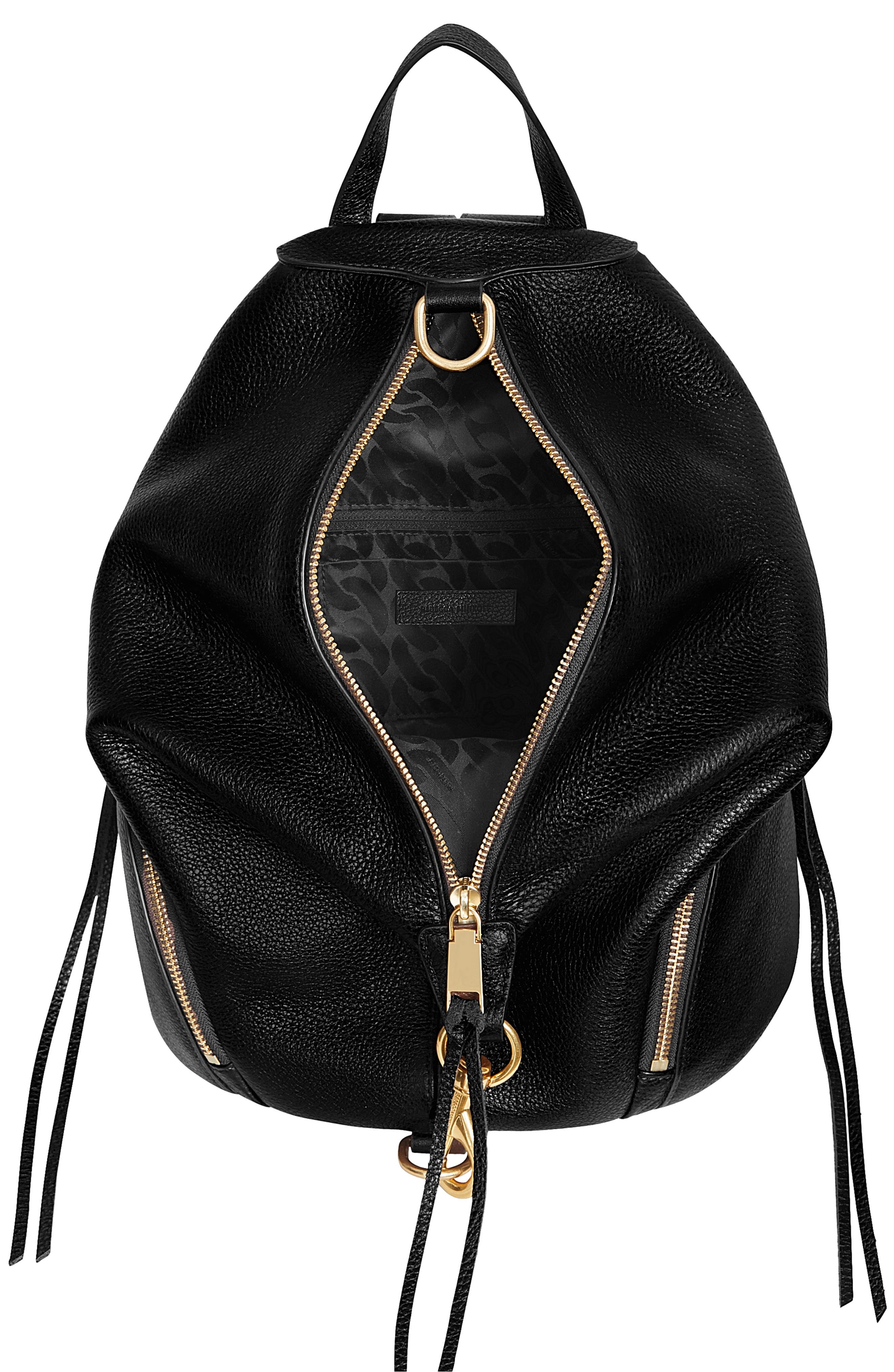 Rebecca Minkoff Julian Leather Backpack, Alternate, color, Black