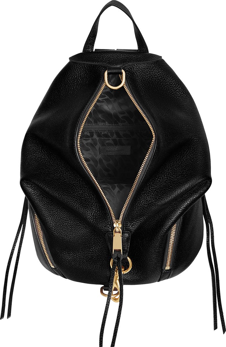 Rebecca Minkoff Julian Leather Backpack, Alternate, color, Black