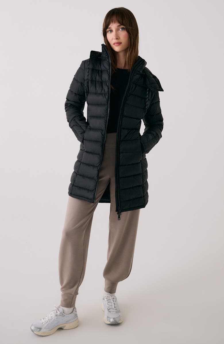 Lole Claudia Hooded Packable Down Jacket, Alternate, color, Black Beauty