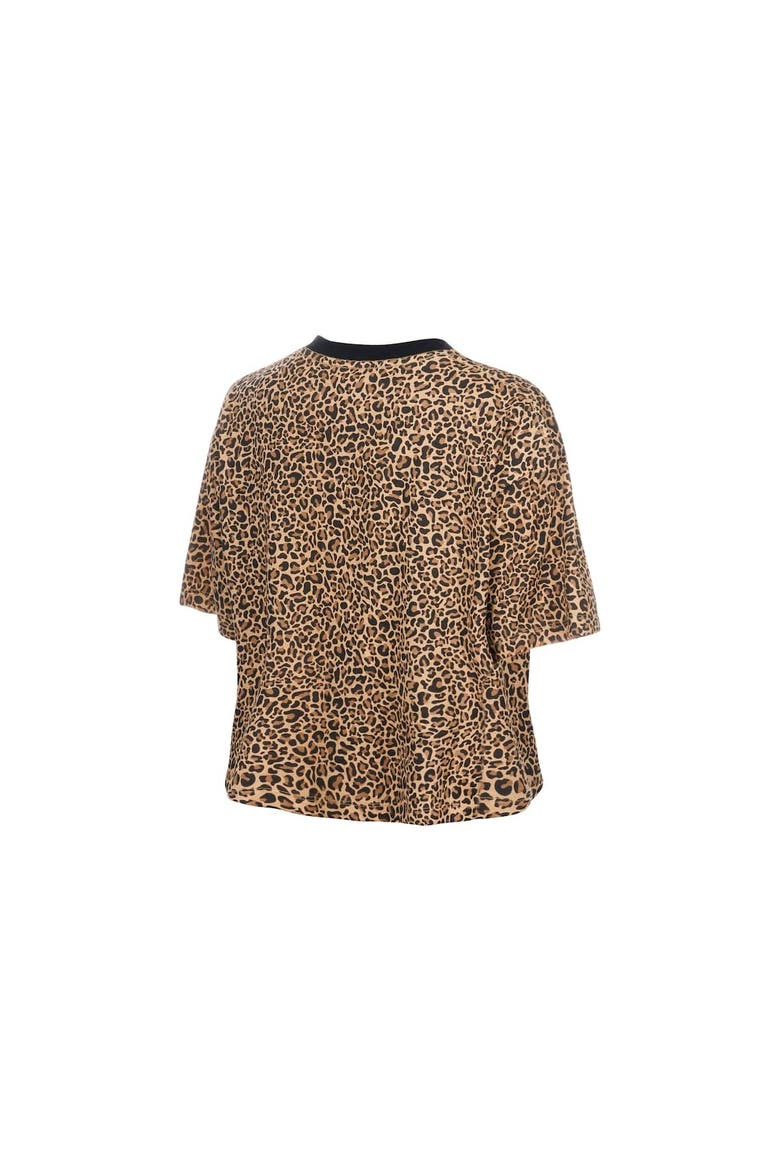 Women's New Era  Brown San Francisco Giants Leopard Boxy Cropped T-Shirt, Alternate, color, Brown