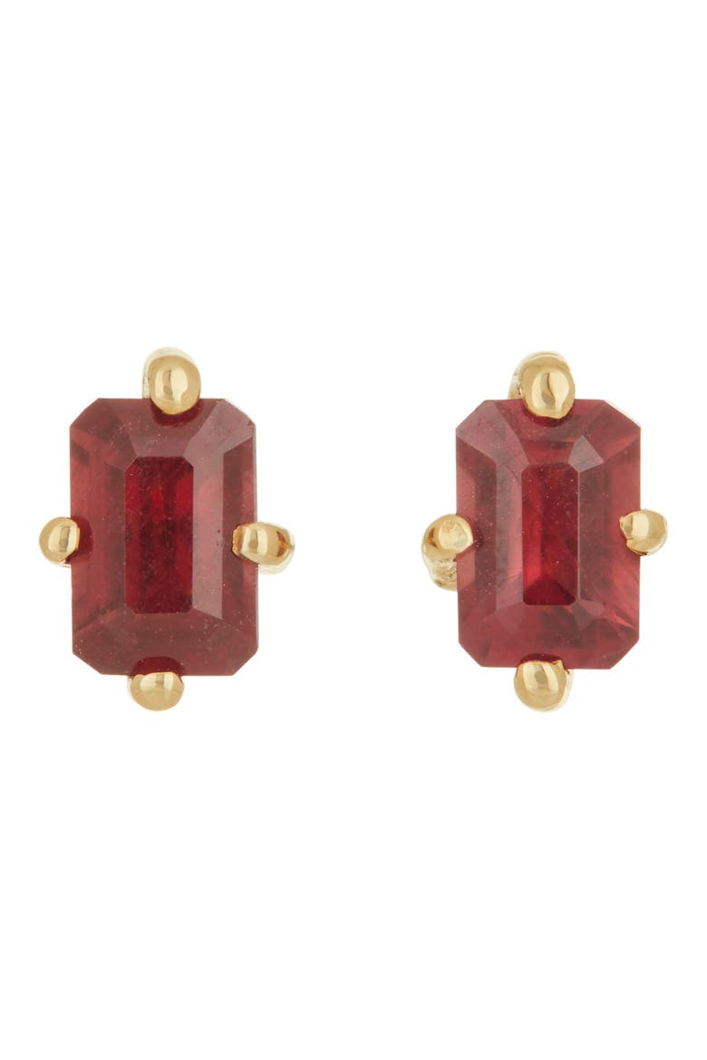 Guinevere Ruby Stud Earrings, Main, color, RUBY