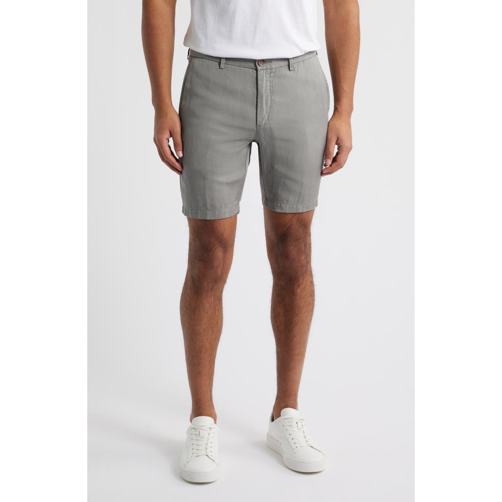 Scott Barber Flat Front Shorts In Sharkskin