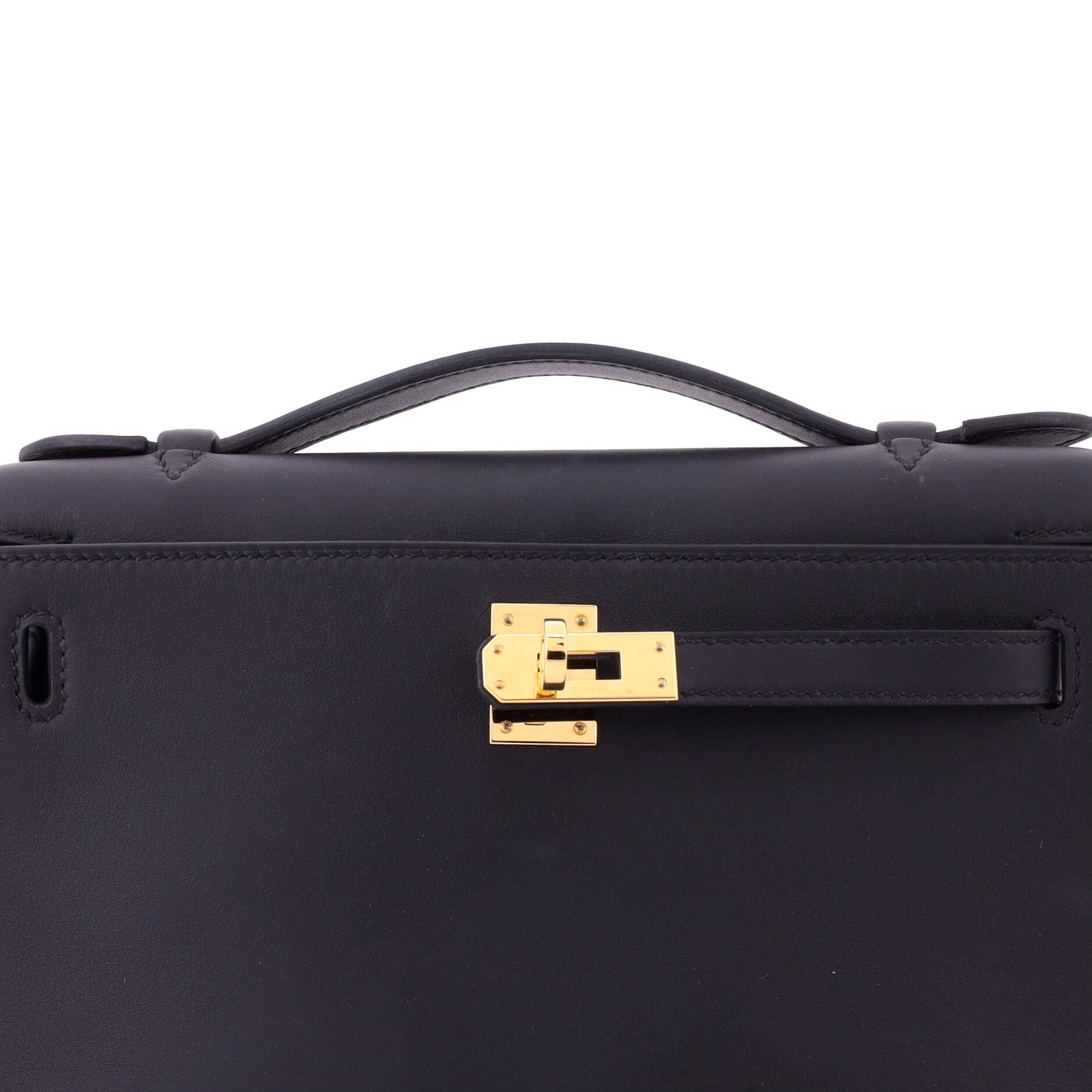 Pre-Owned Hermes Kelly Pochette Swift, Alternate, color, Noir