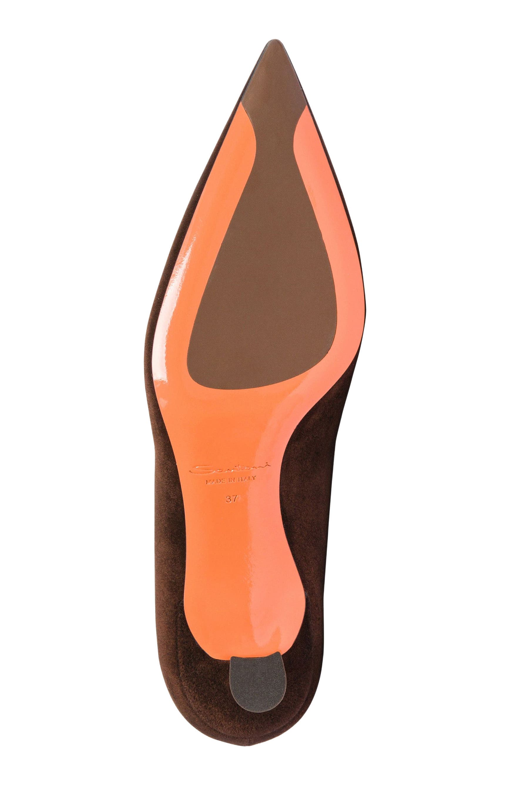 Santoni Women's suede mid-heel pump, Alternate, color, Brown