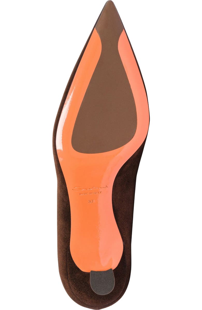 Santoni Women's suede mid-heel pump, Alternate, color, Brown