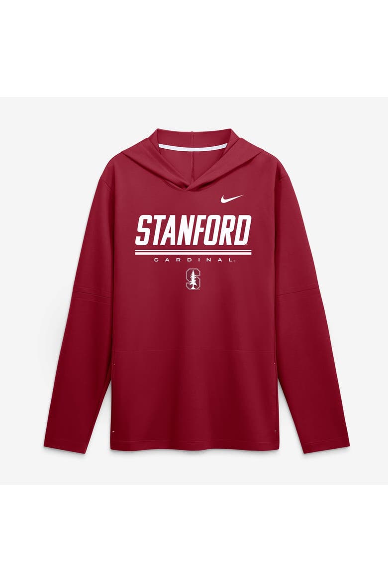 Men's Nike Cardinal Stanford Cardinal 2026 Sideline Lightweight Long Sleeve Hooded Dri-FIT Top, Main, color, Cardinal
