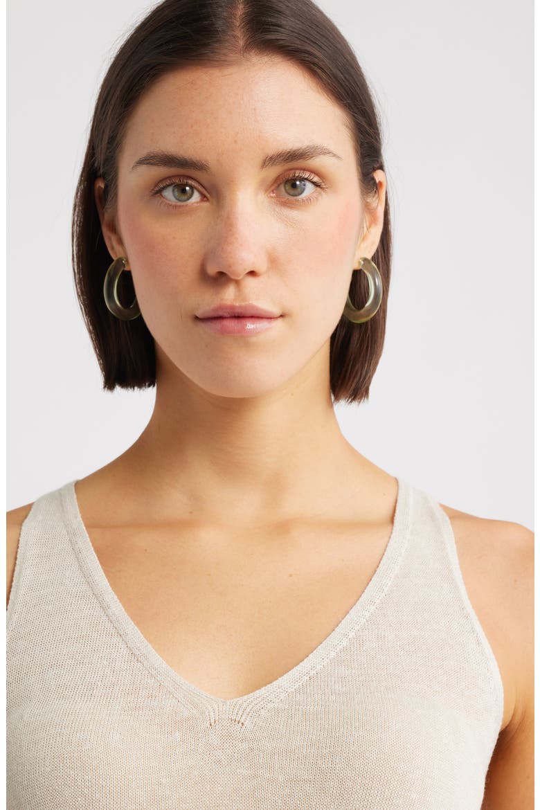 Chunky Resin Hoop Earrings, Alternate, color, MINT