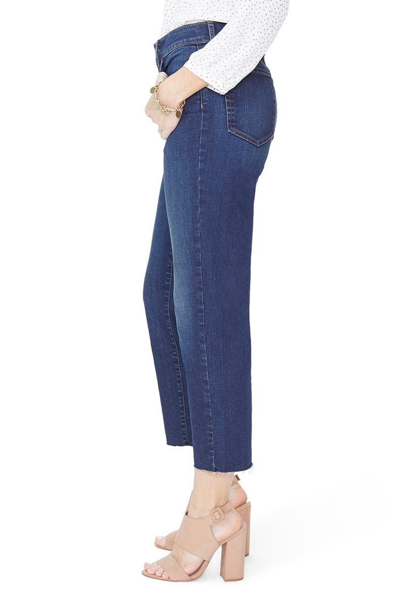 Jenna Straight Leg Raw Hem Ankle Jeans, Alternate, color, BEZEL