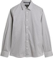 Ted Baker Grelish Slim Fit Geo Print Stretch Cotton Button-Up Shirt