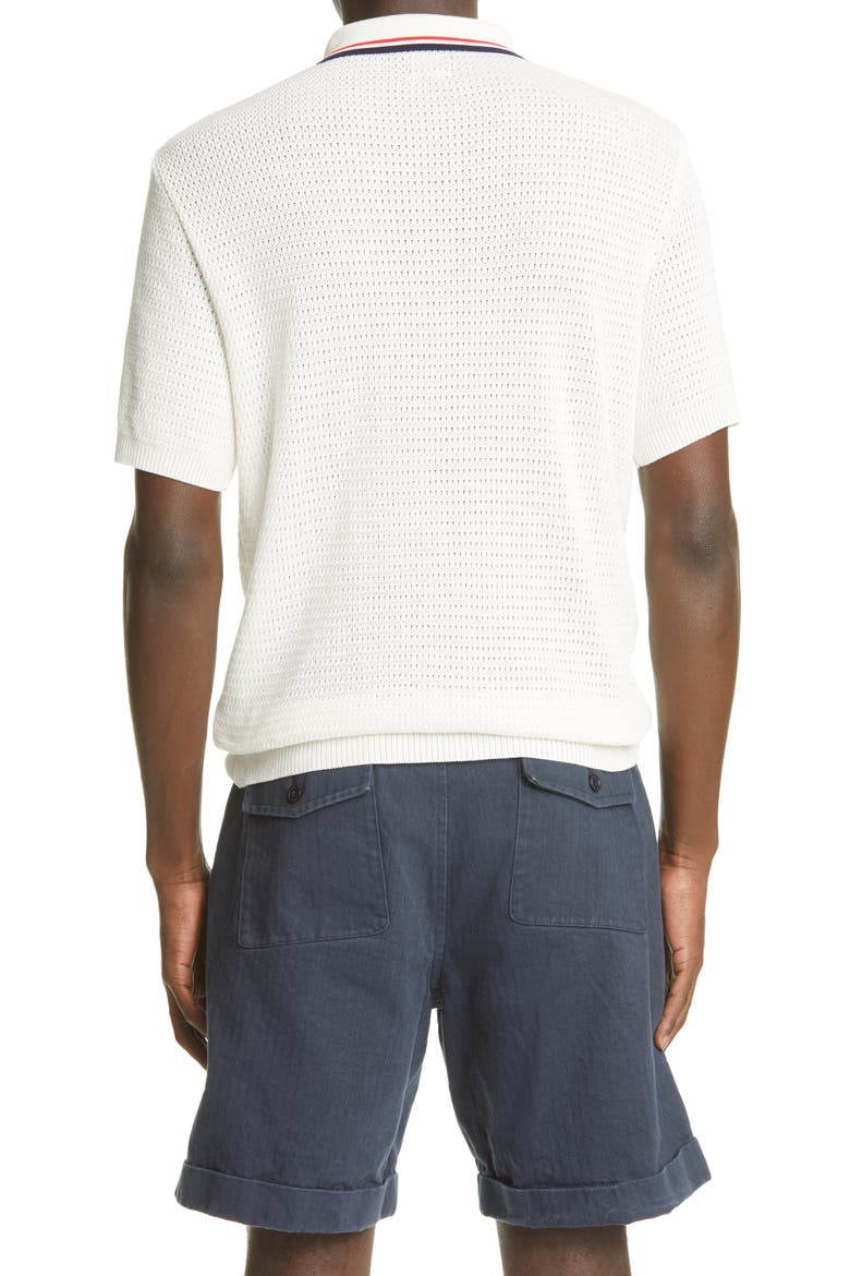 Tipped Short Sleeve Mesh Knit Polo, Alternate, color, MULTI