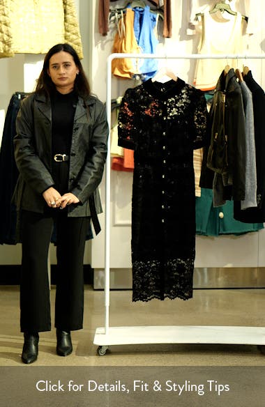 Tahari ASL Metallic Lace & Velvet Shirtdress (Women) | Nordstromrack
