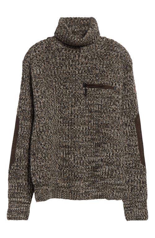 Moncler Marled Turtleneck Sweater In Brown