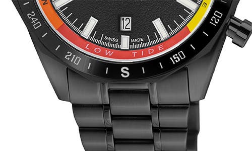 Gv2 Regatta Stainless Steel Swiss Quartz Bracelet Watch, 42mm In Black