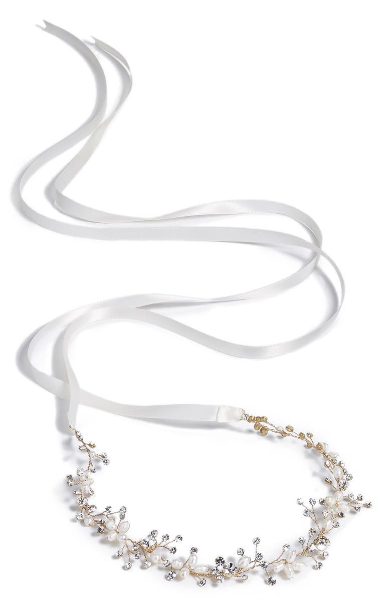 Wedding Belles New York 'Brianne' Head Wrap, Main, color, 