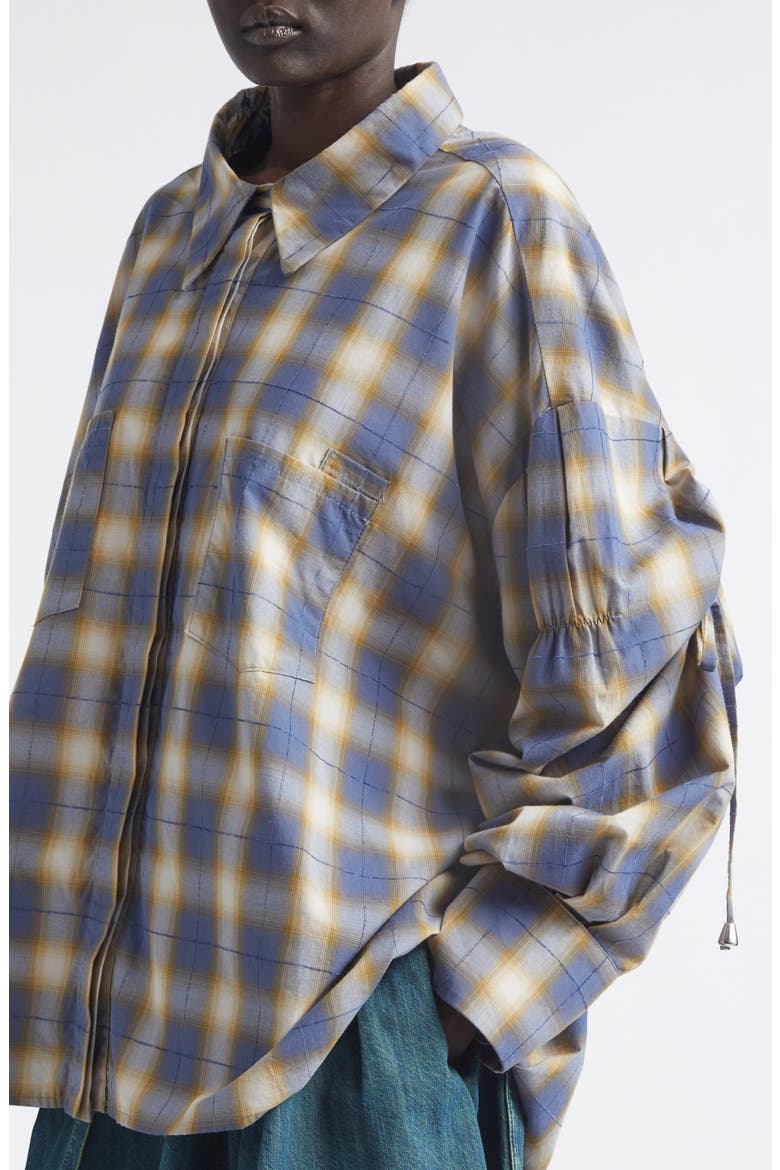 Chason Country Plaid Cotton Blend Scrunch Shirt, Alternate, color, COUNTRY PLAID
