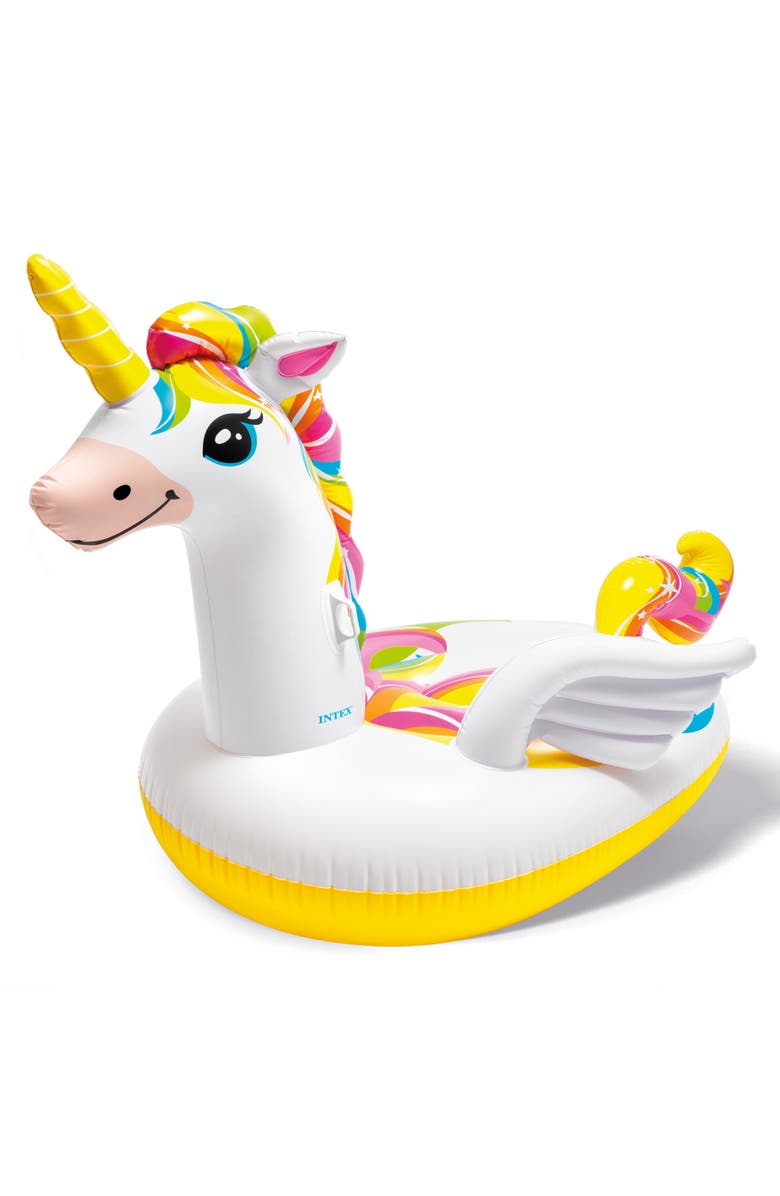 Intex Mega Unicorn 99" x 64" x 57" Inflatable Pool Island Float, Main, color, Multicolored