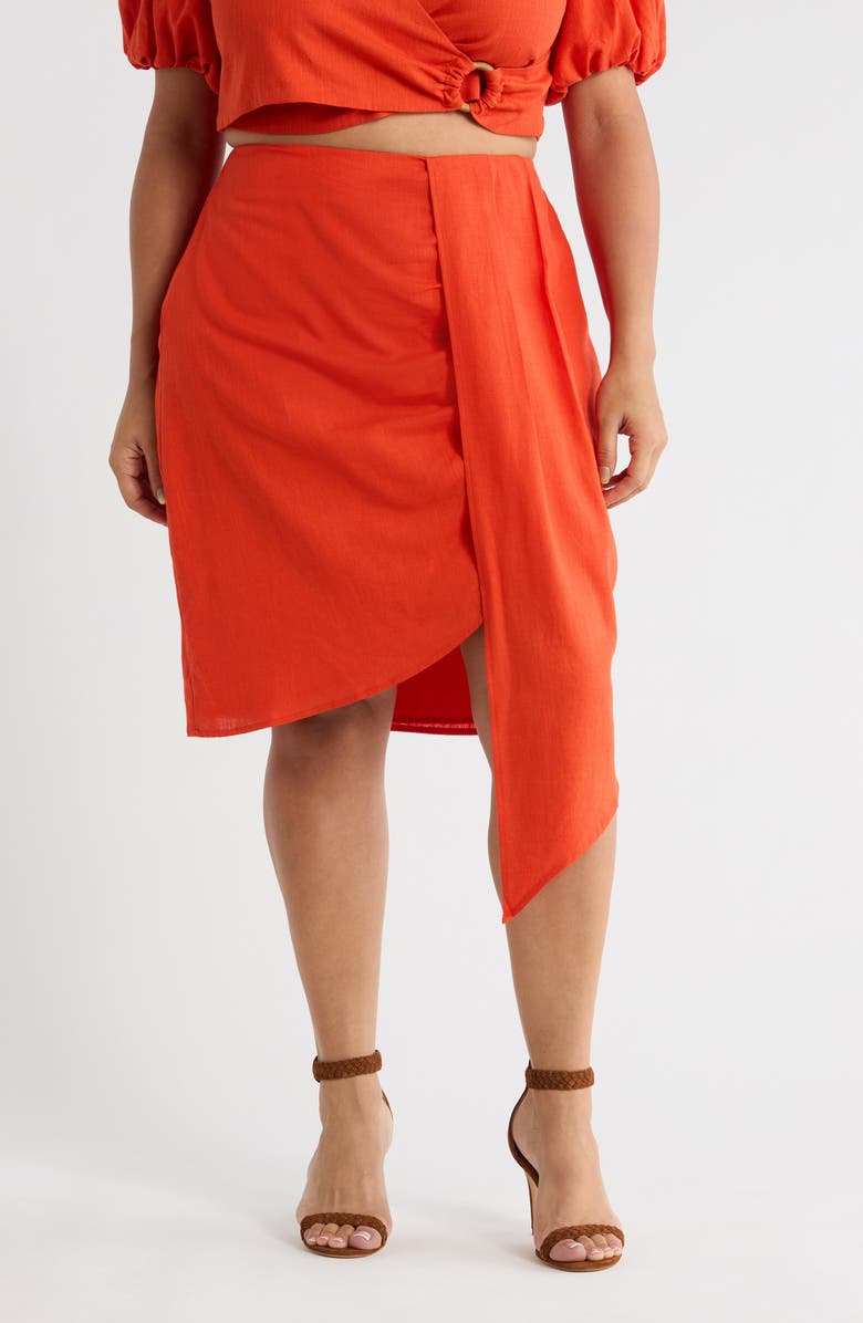 SUGARLIPS Bet on You Faux Wrap Skirt, Main, color, 