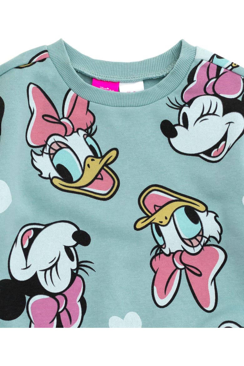 Minnie Mouse Fleece Sweatshirt and Flare Leggings Set, Alternate, color, Teal Minnie Daisy