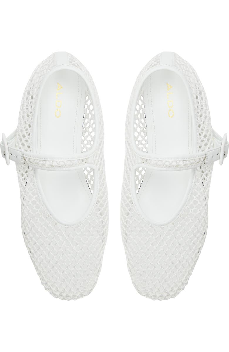 ALDO Alisse Mesh Ballet Flat, Alternate, color, White