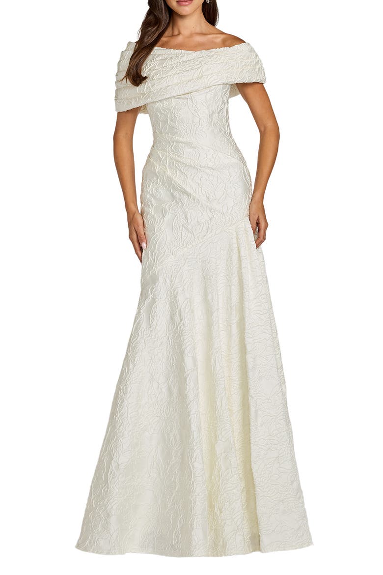 Off the Shoulder Mermaid Gown, Main, color, WHITE