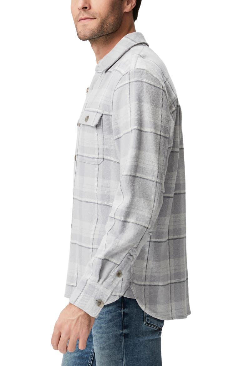 Wilbur Plaid Flannel Button-Up Overshirt, Alternate, color, GREY AURA