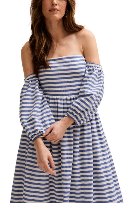 Lily And Lionel Sara Bardot Neck Midi Dress In Multi