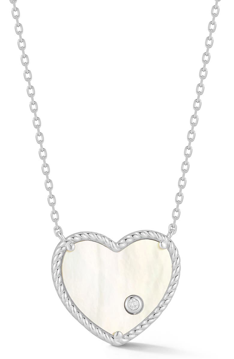 GLAZE JEWELRY Heart Pendant Necklace, Main, color, Silver