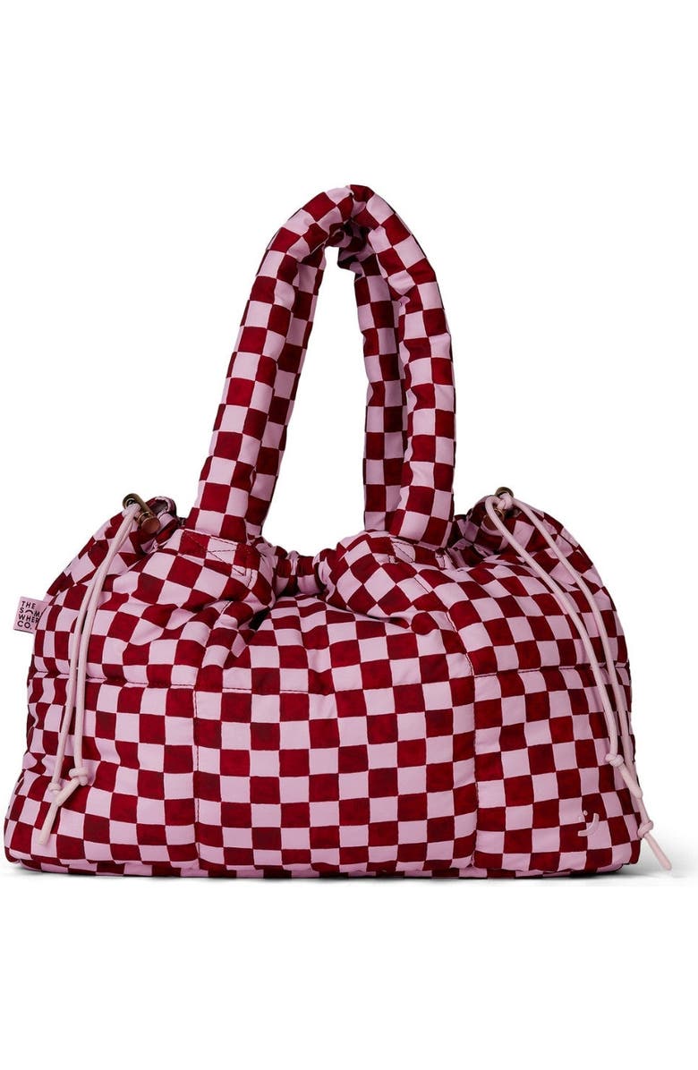 The Somewhere Co Crimson Haze Marshmallow Midi Tote Bag, Main, color, Crimson Haze