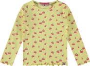 Stains and Stories by Babyface Allover Cherry Print Ribbed Long Sleeve Top