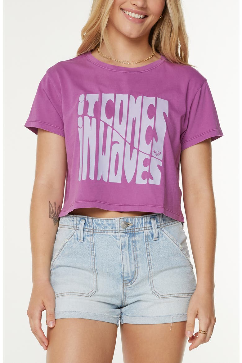 Comes in Waves Graphic Baby Tee, Main, color, STRIKING PURPLE COMES IN WAVES