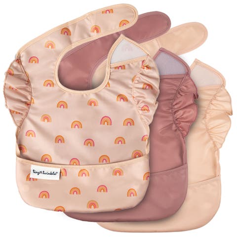 Mess-Proof and Waterproof Baby Food BPA-Free Bib w/Adjustable Closure 3pc