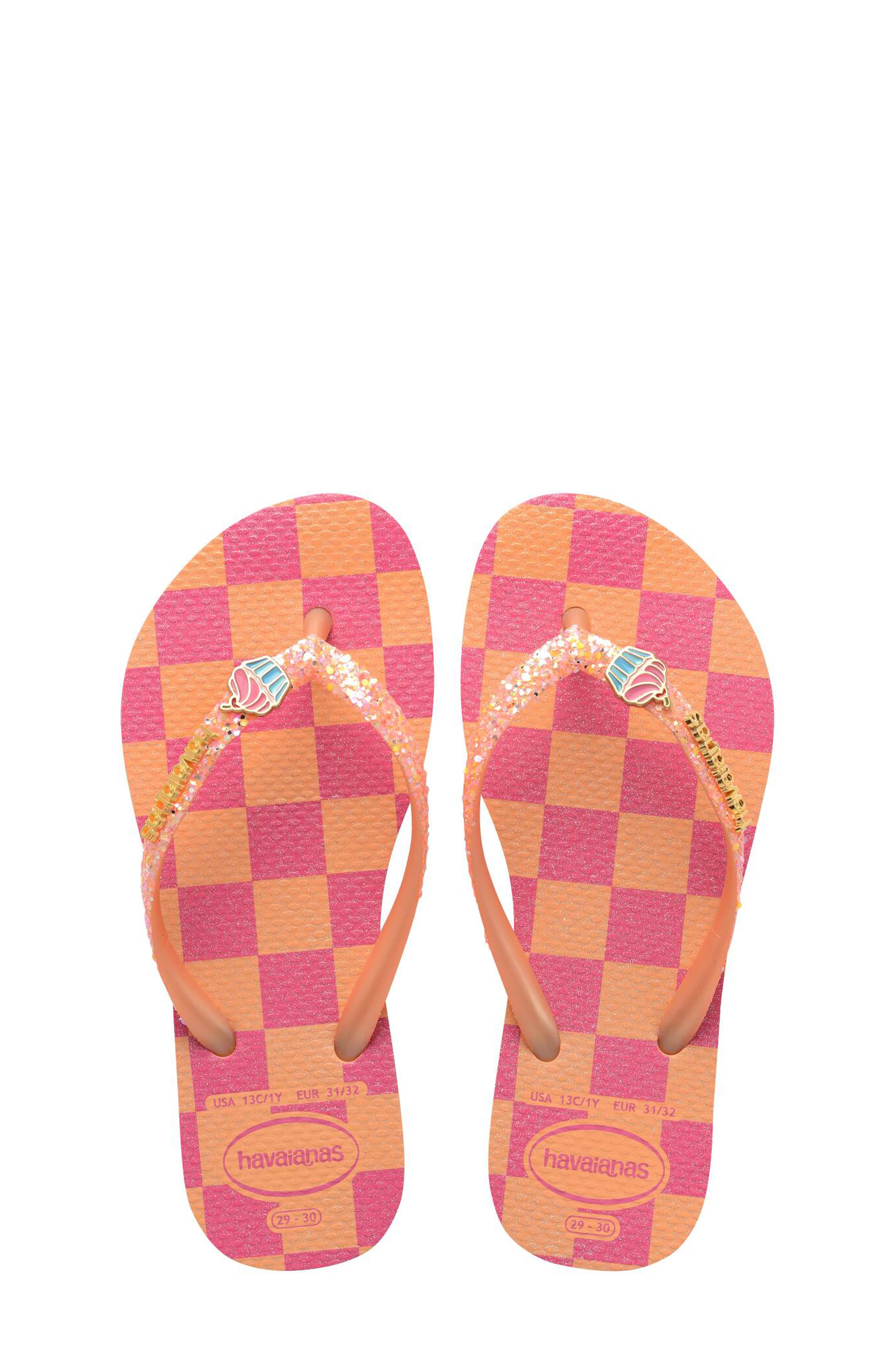 Havaianas Kids' Slim Glitter Sandal, Alternate, color, Peach