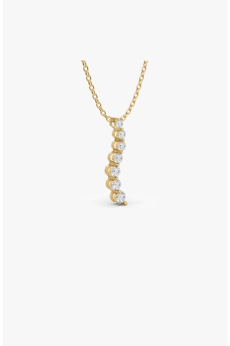 14K Gold 1 ct Necklace Lab Grown Diamond Journey Pendant, Alternate, color, Yellow Gold