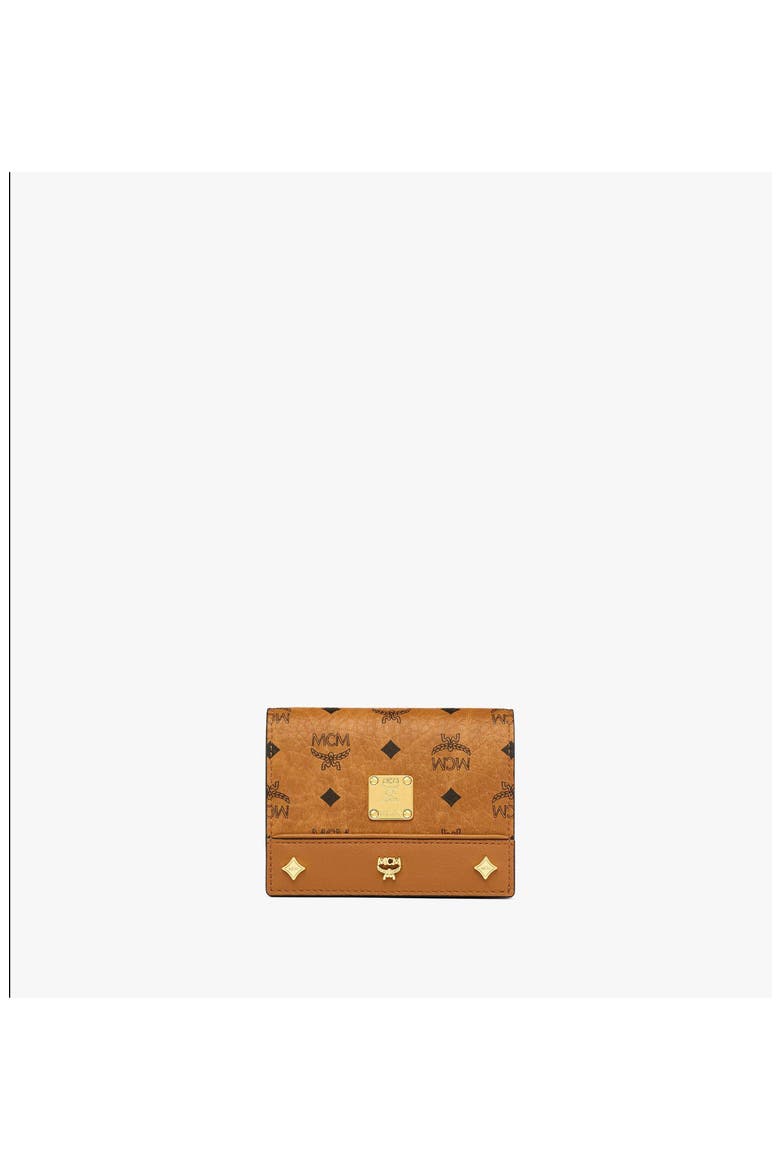 Small Pina Wallet in Studded Visetos, Main, color, Cognac